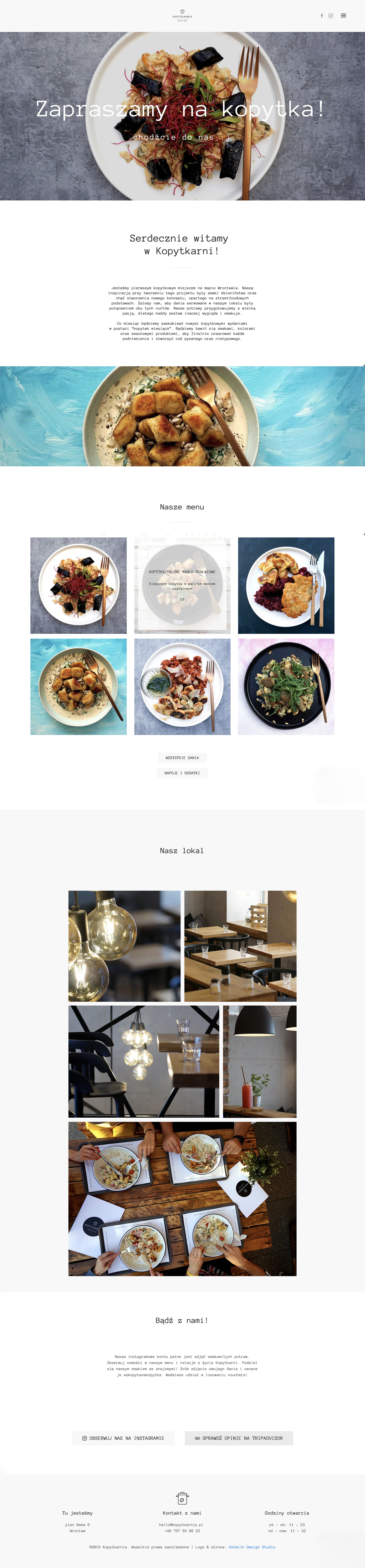 strona internetowa dla restauracji Wrocław