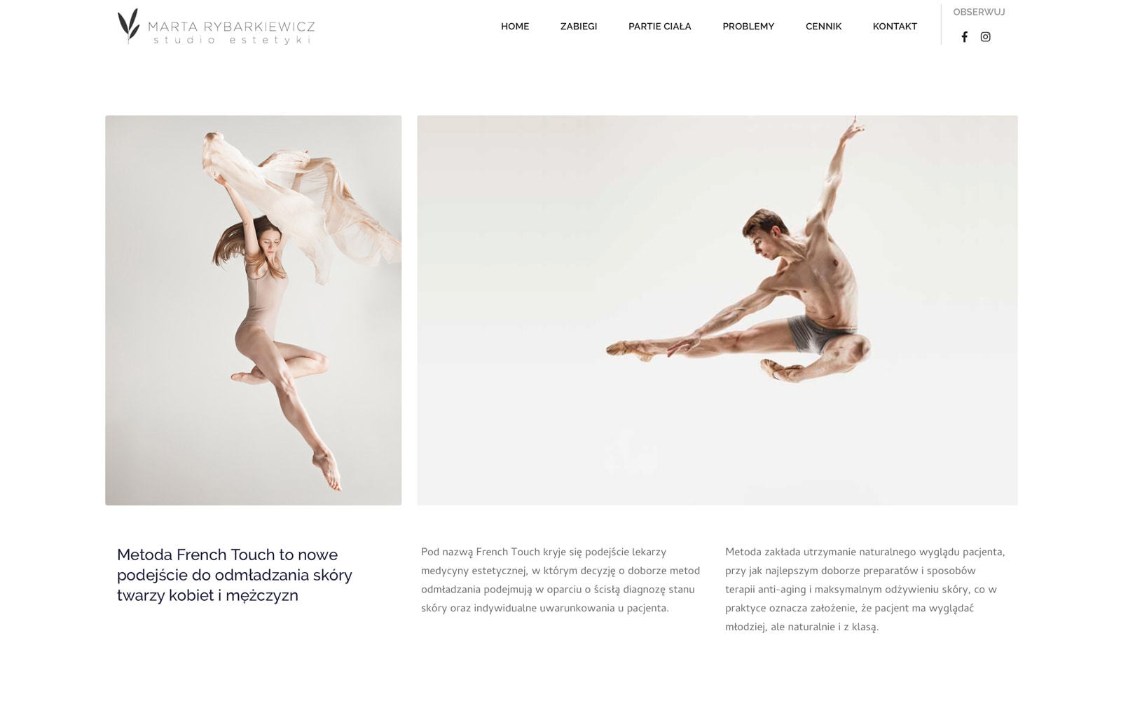 strona www dla gabinetu medycyny estetycznejstudio projektowe hotmilk